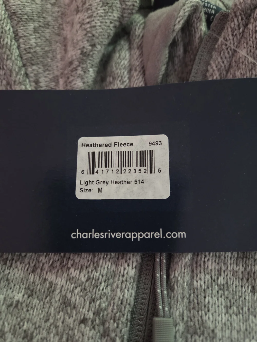 Men's Med Gray Full Zip Jacket w/Apple Bank Logo
